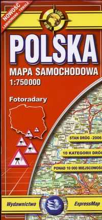 Polska 1:750 000 mapa samochodowa