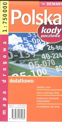 Polska kody pocztowe 1:750 000